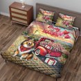 thumbnail image 3 of Be My Valentine's Shetland Sheepdog Truck Full of Love Flower Balloon Quilt Bedding Set Sheltie Dog Lover Gifts 1 Blanket Bed Cover 2 Pillowcases - 02029, 3 of 5
