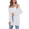 thumbnail image 4 of Baberdicy Cardigan for Women Women's Open Front Cardigans Long Sleeve Casual Soft Drape Fall Cardigan Cardigan Sweaters for Women White M, 4 of 9