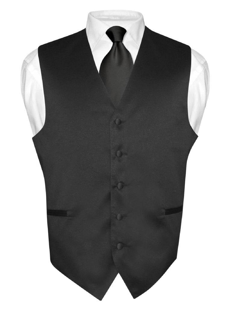 New Men's Vesuvio Napoli Tuxedo Vest Waistcoat Necktie prom wedding party Brown 