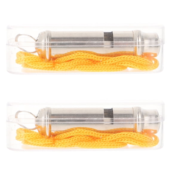 USHOBE 2-Pack Stainless Steel Outdoor Whistles for Sports, Camping, Hiking - Loud, Portable, Multifunctional Safety Gear