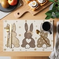 thumbnail image 2 of Polka Dot Bunny Placemats Set of 12 Love Heart Rabbits Vintage Place Mats Indoor Wipeable Table Mats Washable Cloth Dining Table Placemats for Kitchen Holiday Party Home Decor 13x19 Inch, 2 of 9