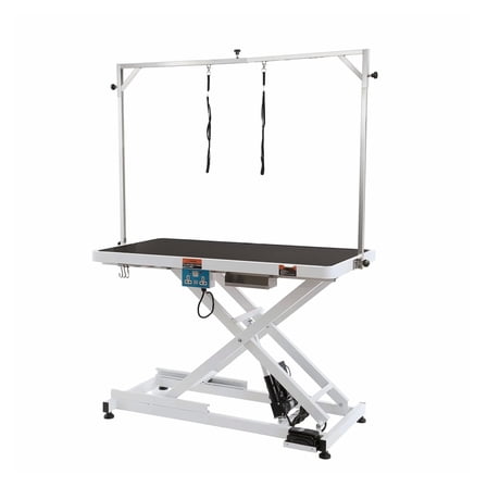 50" Electric Dog Grooming Table, Heavy Duty Pet Grooming Station, Adjustable Height, Anti-Slip Top, 400LBS Capacity, Professional Grooming Arm
