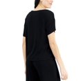 thumbnail image 2 of INC International Concepts Women's Super-Soft Short Sleeve Top Deep Black (Deep Black, XS), 2 of 2