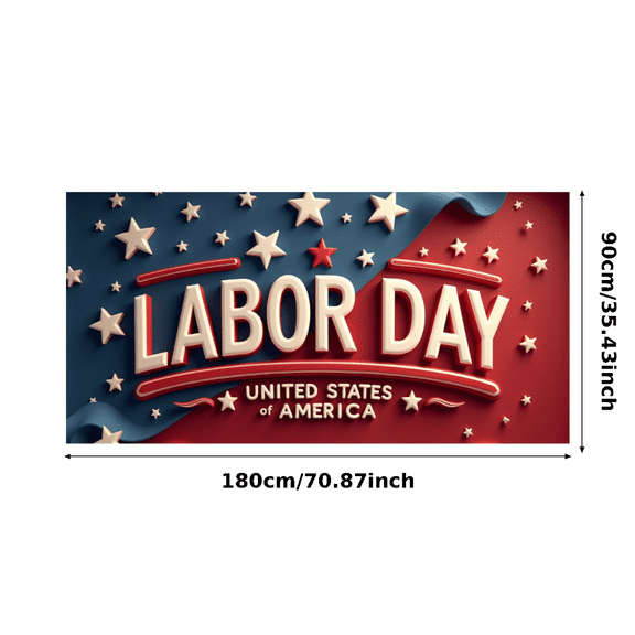 Decorative Design Labor Day Banner Star Pattern Labor Day Celebration Broad Stripes for National Holiday Patriotic Event