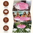 thumbnail image 7 of Pink Marble Round Tablecloth, Fitted Table Cover with Elastic for 36"-44" Round Tables, Modern Ombre Abstract Fluid Aesthetic Art Table Cloth Outdoor Indoor Dinning Party Waterproof Tablecloths, 7 of 7
