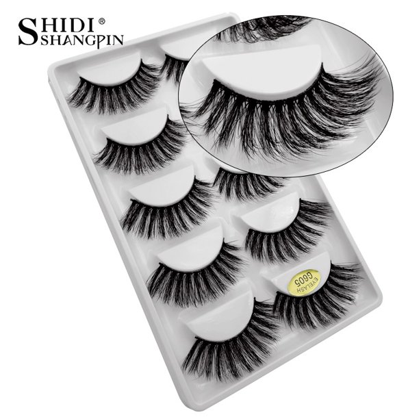 SHIDISHANGPIN 5 pares de pestañas postizas largas y gruesas naturales Gao Jiahui unisex