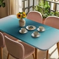 thumbnail image 3 of Turquoise Grey Ombre Table Cloths for 6 Foot Rectangle Tables, Farmhouse Gradient Minimalist Patio Waterproof Elastic Fitted Tablecloths, Washable Rectangular Table Cover for Camping, 3 of 8
