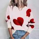 thumbnail image 1 of Pntutb Suéter de cuello redondo para mujer Suéter suelto de manga larga de otoño e invierno Amor Tops de ocio Pntutb Pntutb-1235, 1 of 8