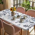 thumbnail image 3 of Navy Blue Leaves Table Cloths for 5 Foot Rectangle Tables, Summer Botanical Patio Waterproof Elastic Fitted Tablecloths, Washable Rectangular Table Cover for Camping, 3 of 8