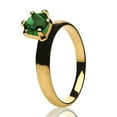thumbnail image 2 of Ladies CZ Wedding Ring - Solitaire Wedding Ring - Yellow Gold Solitaire Ring - Emerald Ring, 7, 2 of 3