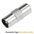 thumbnail image 2 of PAL Male to Male Connectors TV Satellite Antenna RF Coax Adapter Silver 3pcs, 2 of 3