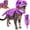 Purple, variant on MIRUXO Pet Dinosaur Costume - 3D Skeleton Design Glow in the Dark | Cozy Plush 3D Halloween Cat/Dog Skeleton Costume, Realistic Dino Skeleton Costume