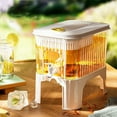 thumbnail image 1 of EARKITY Plastic Drink Dispenser, 5L Refrigerator Beverage Dispenser Cold Kettle with Removable Filter Plate & Spigot, Fruit Teapot Lemonade Drink Containers for Kitchen Home Party Bar Wedding, 1 of 7