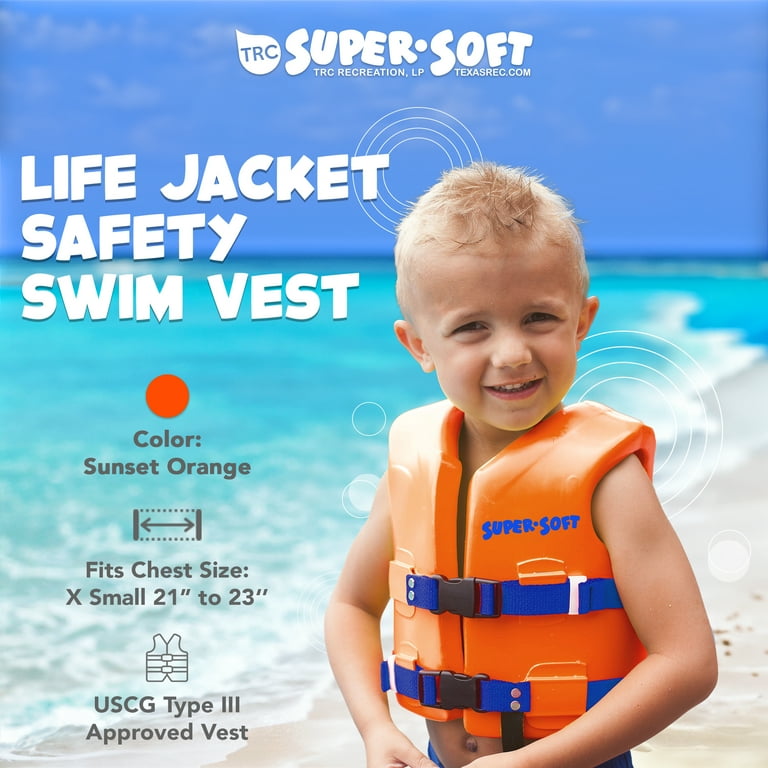 TRC Recreation Super Soft Child Life Jacket Vest X Small Sunset Orange