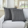 thumbnail image 5 of Mina Victory Life Styles Cotton Knitted 18"x18" Indoor Throw Pillows Set of 2 Charcoal, 5 of 6