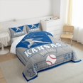 thumbnail image 3 of jejeloiu Baseball City Bedding Comforter Set,Kansas Twin Comforter Sets,Gray Blue Bedding Set For Child,Luxury Bedroom Decor Reversible,2pcs, 3 of 7