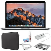 Apple MacBook Pro 13-inch (i5 2.9GHz, 512GB SSD) (Late 2016, MNQF2LL/A) - Space Gray Bundle with Black Zipper Sleeve + Laptop Starter Kit + Cleaning Kit (Refurbished)