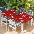 thumbnail image 2 of Red White Bow Table Cloths for 6 Foot Rectangle Tables, Modern Art Watercolor Bowknot Patio Waterproof Elastic Fitted Tablecloths, Washable Rectangular Table Cover for Camping, 2 of 8