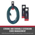 thumbnail image 2 of VELCRO Brand EASY HANG Extension Cord Organizer, 2pk Black Heavy Duty Nylon & Polyethylene Straps for Bulk Storage, Small 10 in Wall Hang, Holds 60lbs, 2 of 6