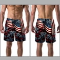 thumbnail image 3 of luoweisi Men's Beach Shorts Quick Dry Swim Trunks with Mesh Lining American Flag and Plants L, 3 of 5