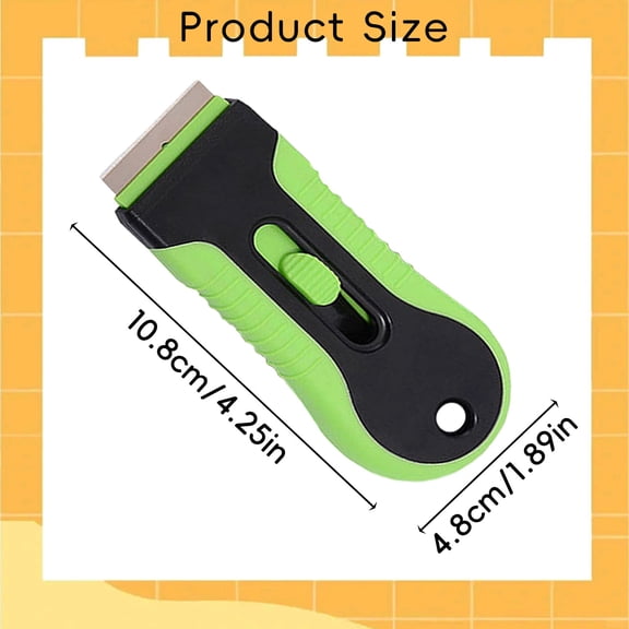 Yellow Retractable Plastic Scraper Tool, Non Scratch Cooktop Cleaning Scraper For Oven Glass Ceramic Stove
