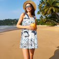 thumbnail image 3 of Fotbe Sea Elements Vestido de Verano sin Mangas para Mujer – Vestido Midi Línea A, Estilo Camiseta Floral, Vestido Playero Casual y Fluido, 3 of 7