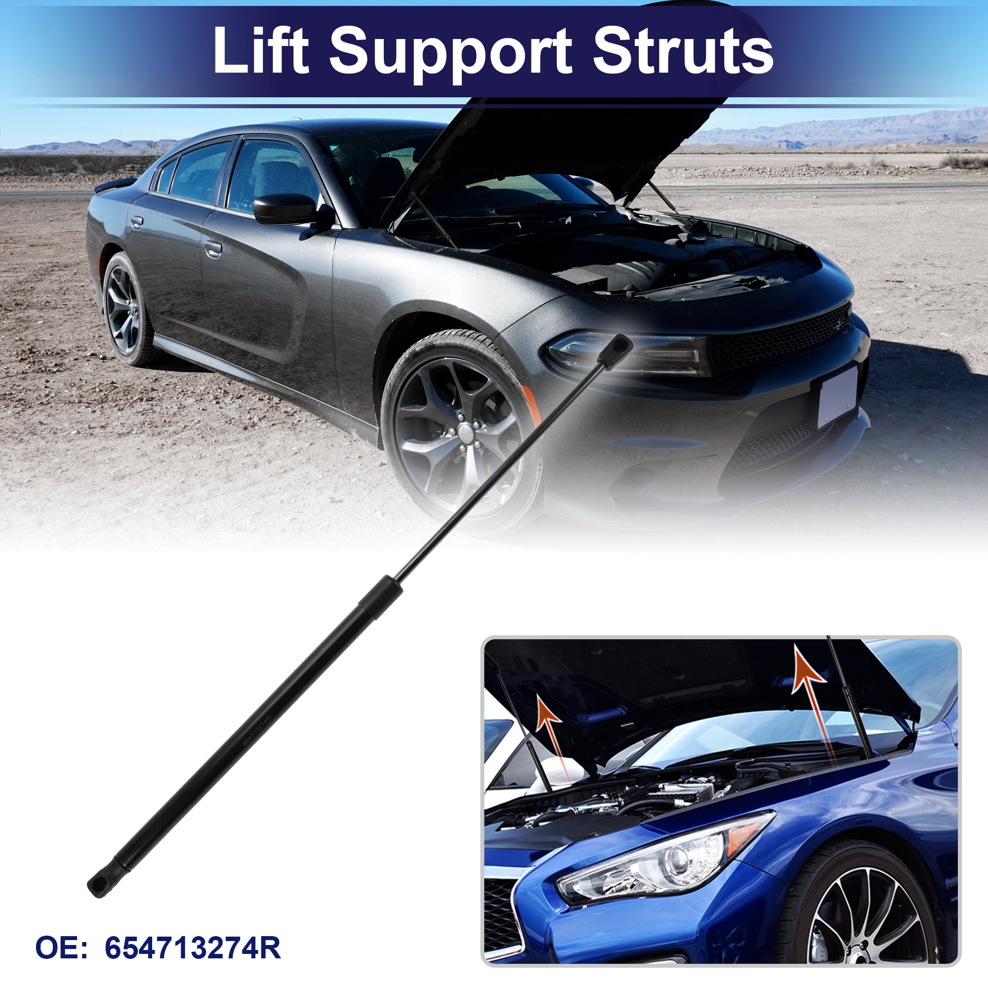 Unique Bargains Front Hood Lift Support Struts Gas Spring No.654713274R for Dacia Sandero