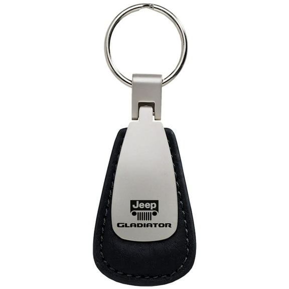 Jeep Gladiator Leather Teardrop Key Chain (Black)
