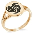 thumbnail image 1 of Stainless Steel Love Swirl Heart Minimalist Oval Top Polished Statement Ring, 1 of 1