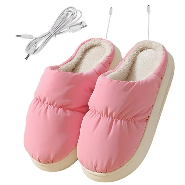 Chaussons Chauffants USB avec Coussin Chauffant pour Orteils Chauffe-Pieds Rechargeable Confortables pour Usage Intérieur Extérieur