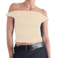 thumbnail image 5 of Womens Off The Shoulder Top Sleeveless Slim Fit Stretchy Tank Top Y2k Casual T Shirts, 5 of 6