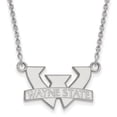 thumbnail image 1 of 10k White Gold Wayne State Small Pendant Necklace, 1 of 5