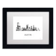 thumbnail image 2 of Trademark Fine Art 'Austin Texas Skyline WB-BW' Canvas Art by Marlene Watson, White Matte, Black Frame, 2 of 4