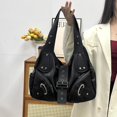 thumbnail image 2 of Top-keivon Shoulder Bag for Women, Y2K Rivet Faux Leather Underarm Purse, Retro Motorcycle Trendy Casual Commute Handbag, 2 of 5