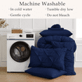 thumbnail image 4 of YEPCLUB Navy King Size Pintuck 7-Piece Comforter Set, Pinch Pleat Bed in a Bag, All Season Down Alternative Bedding Set with Comforter, Sheets, Pillowcases & Shams, 4 of 7