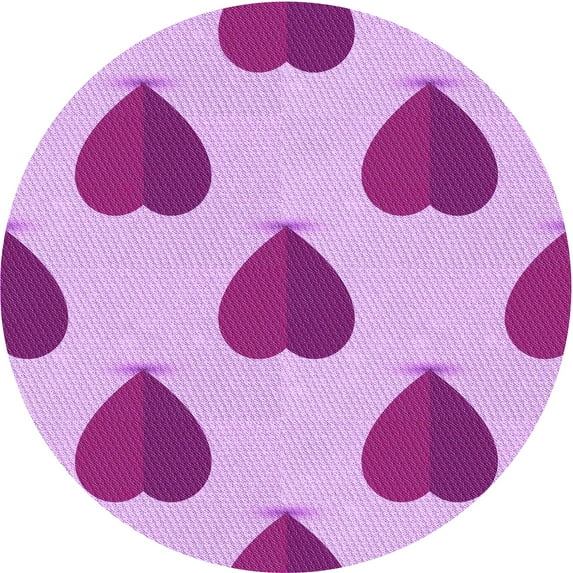 Ahgly Company Machine Washable Indoor Round Transitional Blossom Pink Area Rugs, 7' Round