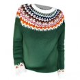 thumbnail image 4 of Bovemsi Womens Sweaters Casual Lightweight Isle Sweater Sleeve Crew Neck Knitted Pullover Comfy Warm Fall Tops Cute Sweaters, 4 of 4