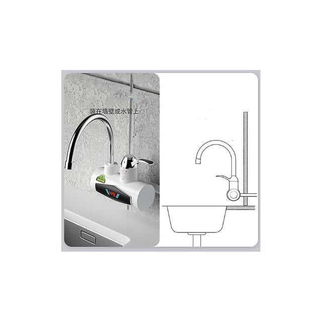 Grifo eléctrico de cocina de agua caliente y fría instantánea Grifo de cocina pequeño de doble uso Grifo de agua caliente rápida de calentamiento rápido en tres segundos B