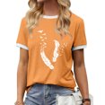 thumbnail image 2 of Pompotops Femmes Mode Décontractée Imprimé Col Rond Ample Manches Courtes T-shirt Haut Blouse Chandail Liquidation, 2 of 4