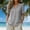 Gray, variant on Ayfxijin Women's V-Neck Button Striped Print Shirt, Short Sleeve Linen Cotton Plus Size Blouse