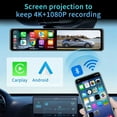 thumbnail image 4 of 12 Inch Carplay & 4K 3860*2160P Cam Rearview Mirror Car DVR GPS Navigation Video Recorder Dual Lens ,Clear Images, 4 of 7