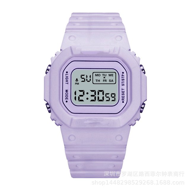Reloj cuadrado pequeño verde Matcha para estudiantes y adolescentes, para deportes al aire libre, resistente al agua, reloj electrónico LED multifunción