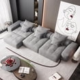 thumbnail image 3 of Sparkling Chenille Oversized Modular Sectional Sofa - 6PC Grey Tufted DIY Combination Couch, No Assembly, Residential Living Room Furniture, 3 of 20
