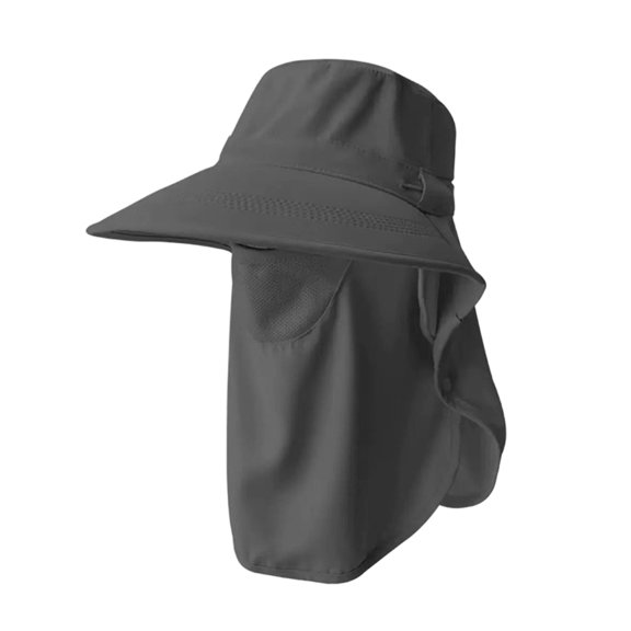 SAWOBUUN Sun Hats for Men Women Ice Silk Fishing Hat UV Protection Wide Brim Mesh Face Safari Hat with Neck Flap