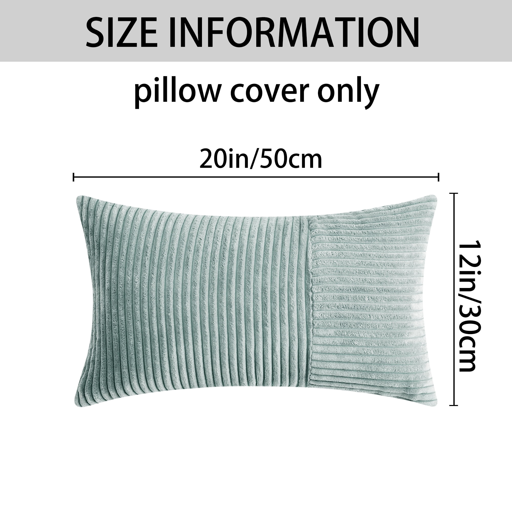 Unique Bargains 2Pcs Modern Strip Throw Pillow Covers for Living Room Blue 12" x 20"