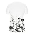 thumbnail image 4 of Fmbrln Womens Plus Size Summer Fashion Floral Print Tops Casual Short Sleeve Button V Neck Pleated T-shirts Comfy Loose Blouse White S, 4 of 5