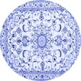 thumbnail image 1 of Ahgly Company Indoor Round Persian Blue Traditional Area Rugs, 4' Round, 1 of 4