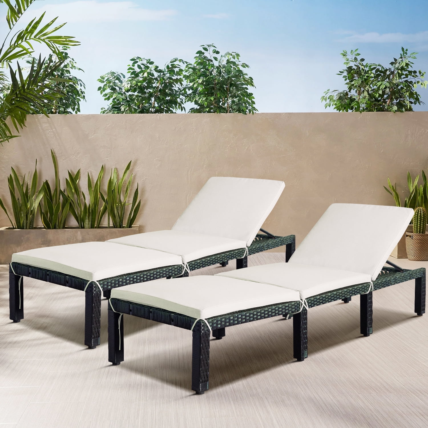 Patio Chaise Lounge Chairs Furniture, Pool Chaise Lounge Chairs Set Of 2