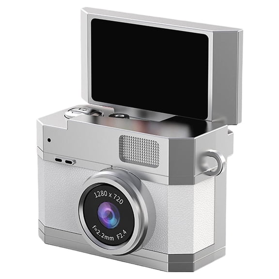 Uanit Flip Screen Digital Camera with Retro CCD Design, High Definition Portable Small Camera for Students & Campus Use, Keychain Digital Camera for Travel Vlogging and Photography