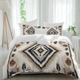 thumbnail image 2 of Boho Black Brown Bedding 3 Piece Duvet Cover Set Full Size, Vintage Geometric Southwestern Ethnic Soft Microfiber Comforter Cover with Zipper Closure & Pillowcases, FadeResistant Quilt Cover, 2 of 9